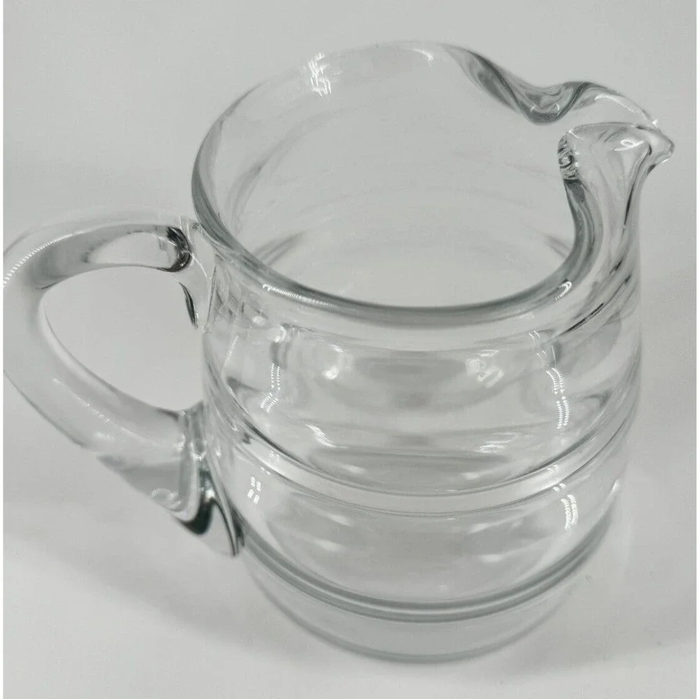 Pitcher Glass Bee Hive Ribbed Heavy Clear 7.5